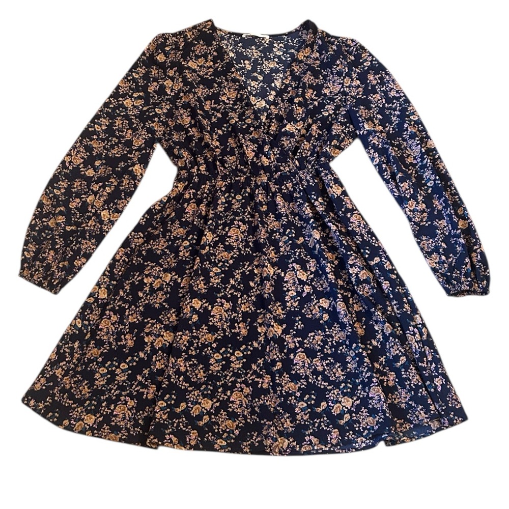 CUPSHE Alison Ditsy Floral Peasant Sleeve Mini Dress Women’s Size Medium
